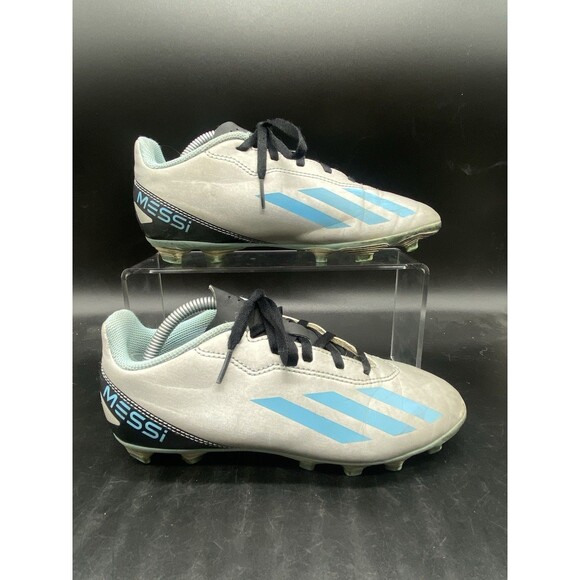 Adidas X Crazyfast Messi .4 Youth Size 4 Soccer Cleats Silver Gray Blue IE4071 - Picture 1 of 7